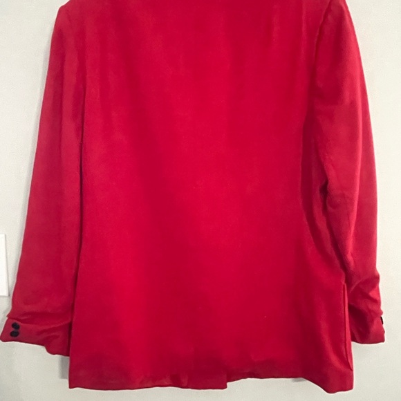 Vintage 80s Russ Red Blazer Sz 16 One Button Pockets Business Casual Career - Picture 9 of 13
